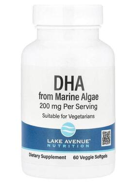 Lake Avenue Nutrition,海藻 DHA，素食 Omega，200 毫克，60 粒