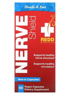 Redd Remedies,Nerve Shield，手和脚，60 粒VEGAN胶囊