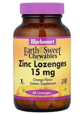 Bluebonnet Nutrition,EarthSweet® 咀嚼片，锌含片，橙子味，60