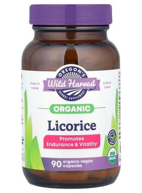 Oregon's Wild Harvest,有机甘草，90 粒有机全素胶囊（每粒胶囊