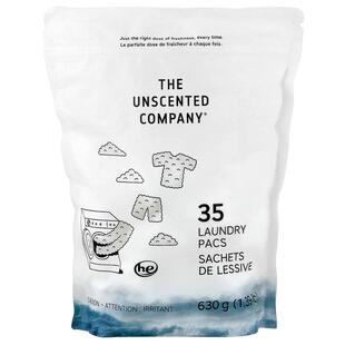 The Unscented Company,Laundry Pacs, Fragrance Free, 35 Pacs,