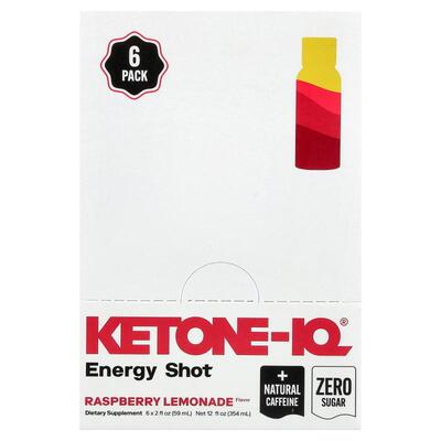 Ketone-IQ,Energy Shot，树莓柠檬水味，6 瓶，每瓶 2 液量盎司（