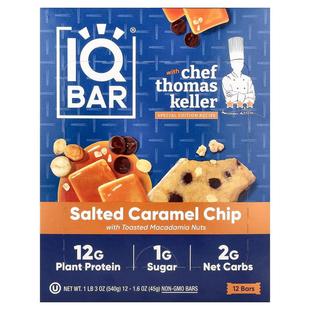 IQBAR,Plant Protein Bar, Salted Caramel Chip With Toasted Ma