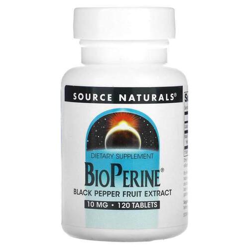 Source Naturals胡椒素片促进营养黑胡椒果提取肝部健康膳食补充