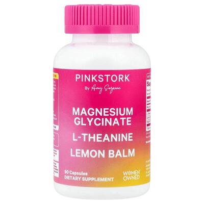 Pink Stork,Magnesium Glycinate, L-Theanine, Lemon Balm, 90 C