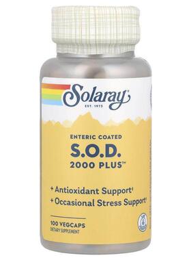 Solaray,肠溶包衣 S.O.D.2000 Plus™，100 粒素食胶囊