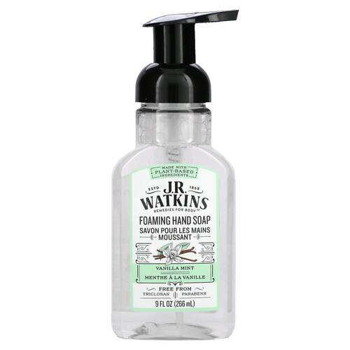 J R Watkins,泡泡洗手液，香草薄荷味，9 液量盎司（266 毫升）