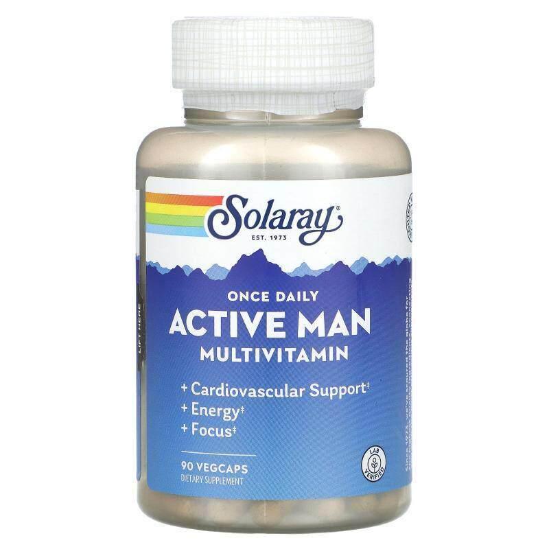 Solaray,每日一次男士活性多维生素，90 粒素食胶囊