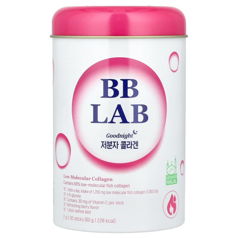 BB Lab,晚安，低分子胶原蛋白，浆果，30 条，每条 2 克