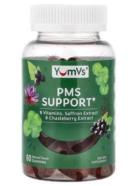 YumVs,PMS Suport Gummies, Natural, 60 Gummies