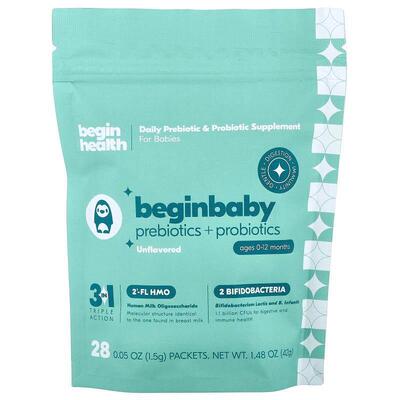 Begin Health,Kids, Beginbaby Prebiotics + Probiotic, Ages 0-