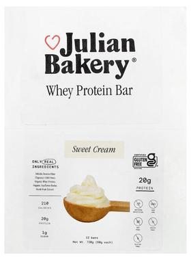 Julian Bakery,Whey Protein Bar, Sweet Cream, 12 Bars, 2.1 oz