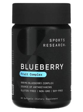 Sports Research,蓝莓精华，800 毫克，60 粒软凝胶
