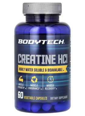 BodyTech,肌酸盐酸盐，750 毫克，60 粒素食胶囊