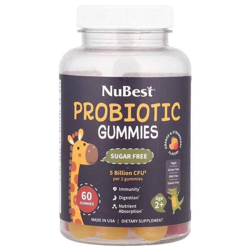 NuBest,益生菌软糖，适合 2 岁及以上，橙子和草莓味，60 粒软糖