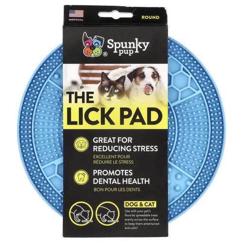 Spunky Pup,The Lick Pad, Dog &amp; Cat, Round, 1 Pad