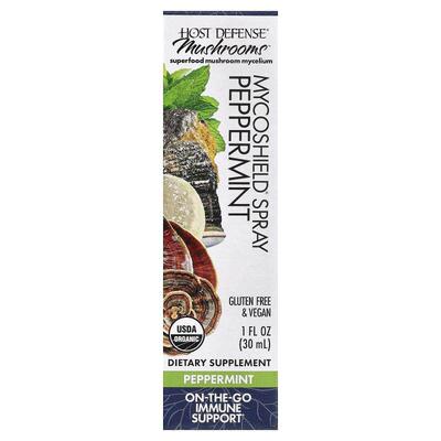 Host Defense,蘑菇，MycoShield® 喷雾，薄荷香，1 液量盎司（30