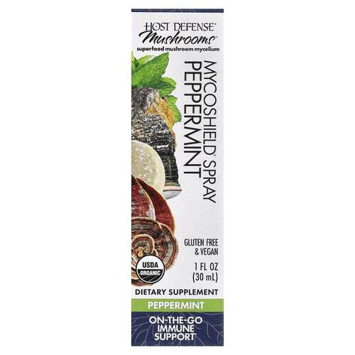 Host Defense,蘑菇，MycoShield® 喷雾，薄荷香，1 液量盎司（30
