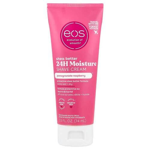 EOS,Shea Better，24 小时剃须膏，石榴树莓香，2.5 液量盎司（74