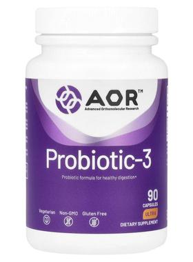 Advanced Orthomolecular Research AOR,益生菌 3，90 粒素食胶囊