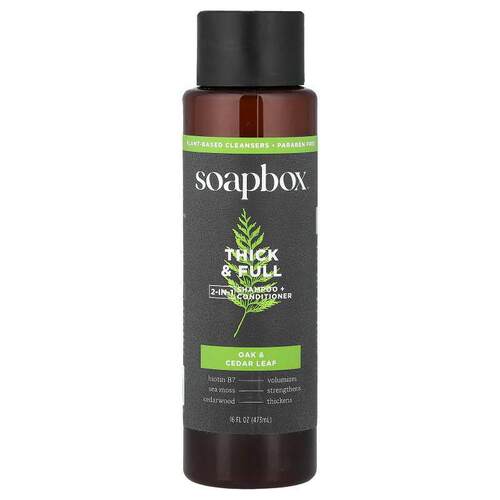 Soapbox,Thick & Full, 2-In-1 Shampoo + Conditioner, Oak