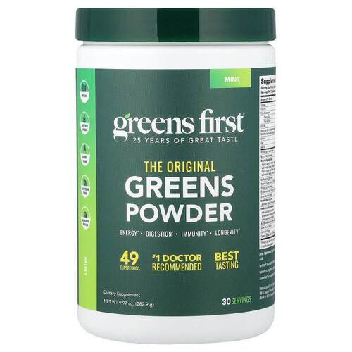 Greens First,原装绿色蔬菜粉，薄荷味，9.97 盎司（282.9 克）