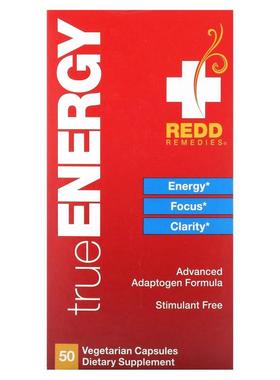 Redd Remedies,TrueEnergy，50 粒素食胶囊
