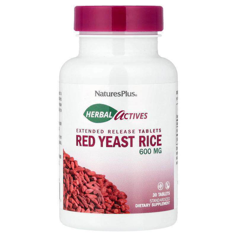 NaturesPlus,草本活性物，红曲米，600 毫克，30 片素食片