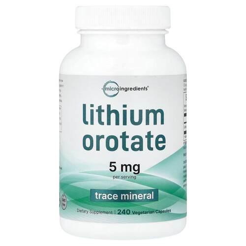 Micro Ingredients,Lithium Orotate, 240 Vegetarian Capsules (