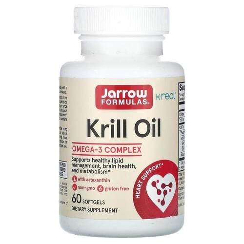 Jarrow磷虾油软胶囊支持心脑健康关节灵活Omega3天然虾青素