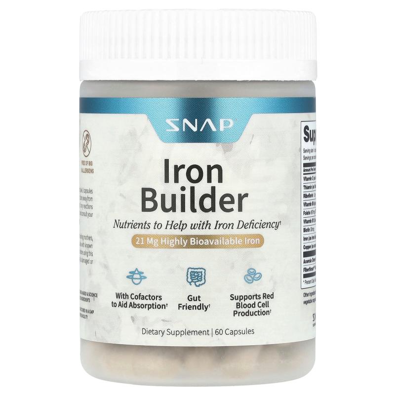 Snap Supplements,Iron Builder，60 粒胶囊