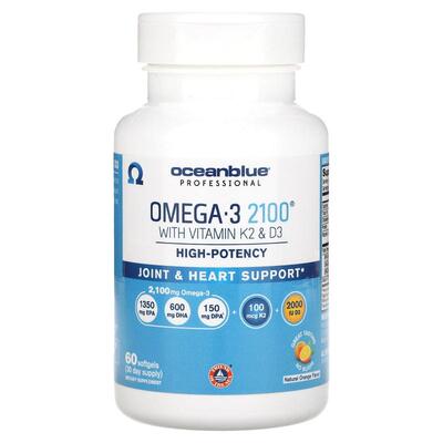 Ocean Blue,Professional，含维生素 K2 和 D3 的 Omega-3，优效