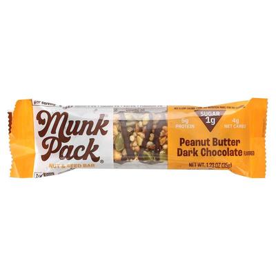 Munk Pack,坚果籽粒零食棒，花生酱黑巧克力，1.23 盎司（35 克）