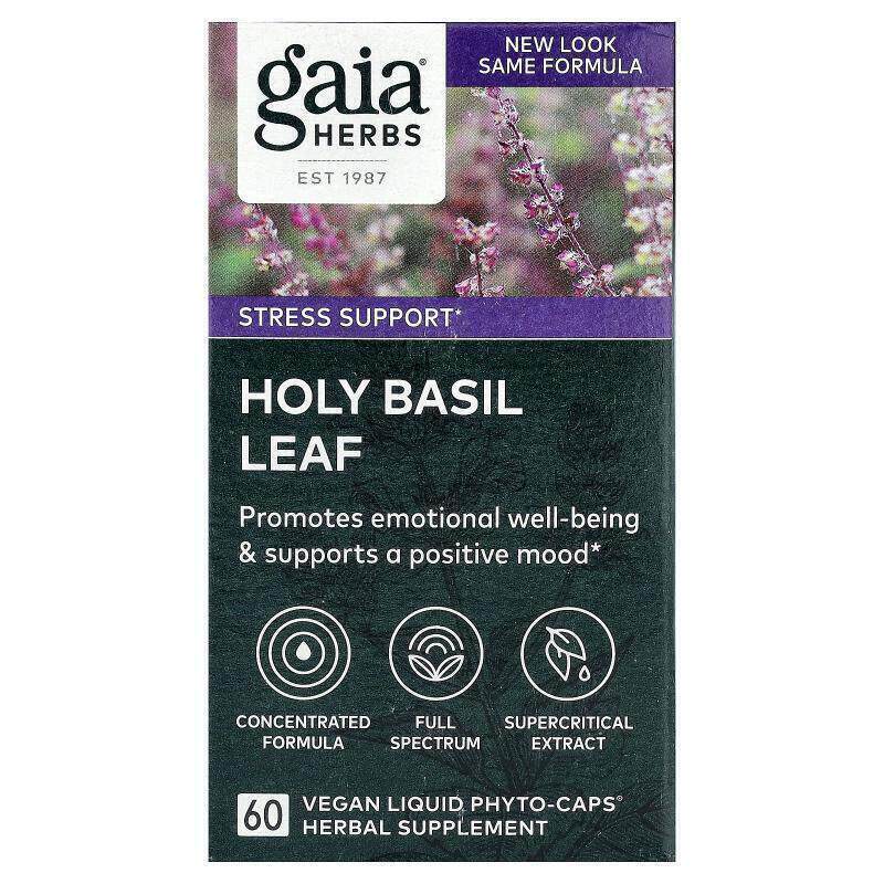 Gaia Herbs,圣罗勒叶，60 粒全素液体 Phyto-Caps® 胶囊