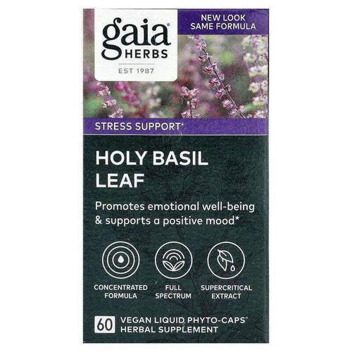Gaia Herbs,圣罗勒叶，60 粒全素液体 Phyto-Caps® 胶囊
