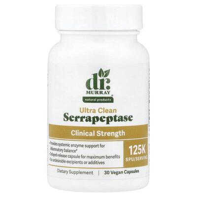 Dr. Murray's,Serrapeptase, 125,000 SPU, 30 Vegan Capsules