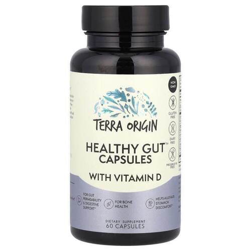 Terra Origin,含维生素 D 的健康肠道™胶囊，60 粒胶囊