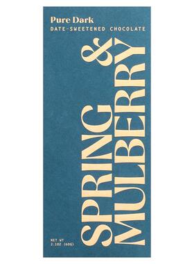 Spring & Mulberry,Date-Sweetened Chocolate, Pure Dark, 2.1 o