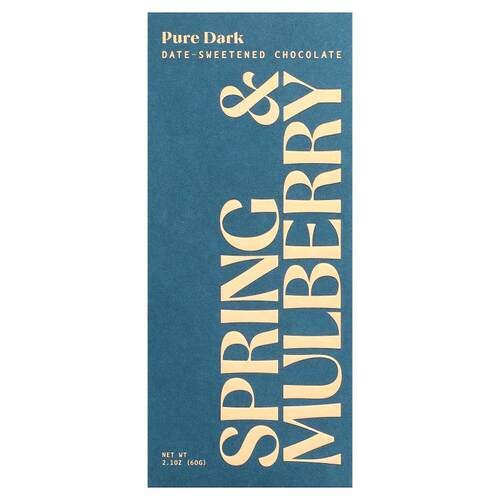 Spring & Mulberry,Date-Sweetened Chocolate, Pure Dark, 2.1 o
