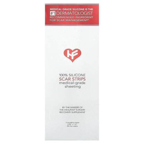 Healfast,100% Silicone Scar Strips , 5 Reusable Sheets