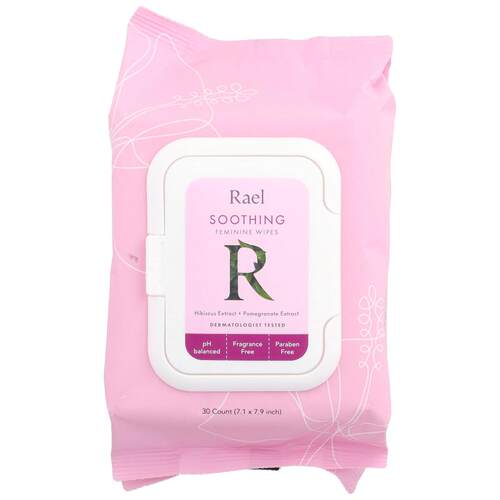 Rael,女性私密部位舒缓护理湿巾，无香型，30 片