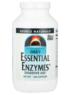 源美,日常 Essential Enzymes®，500 毫克，360 粒胶囊