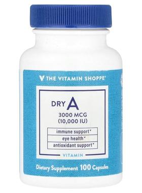 The Vitamin Shoppe,Dry A，3000 微克（10000 国际单位），100