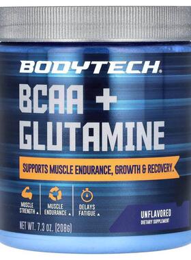 BodyTech,支链氨基酸 + 谷氨酰胺，原味，7.3 盎司（208 克）