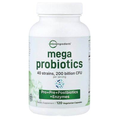 Micro Ingredients,Mega Probiotics，120 粒素食胶囊