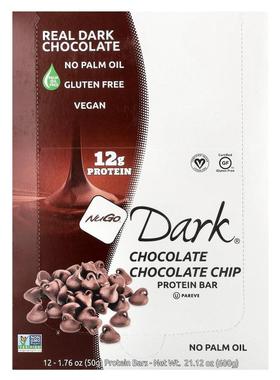 NuGo Nutrition,NuGo Dark® 蛋白棒，巧克力碎，12 根，每根 1.76