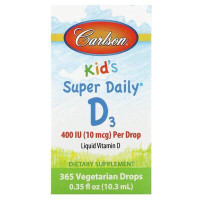 Carlson,Kids Super Daily® D3，10 微克（400 国际单位）