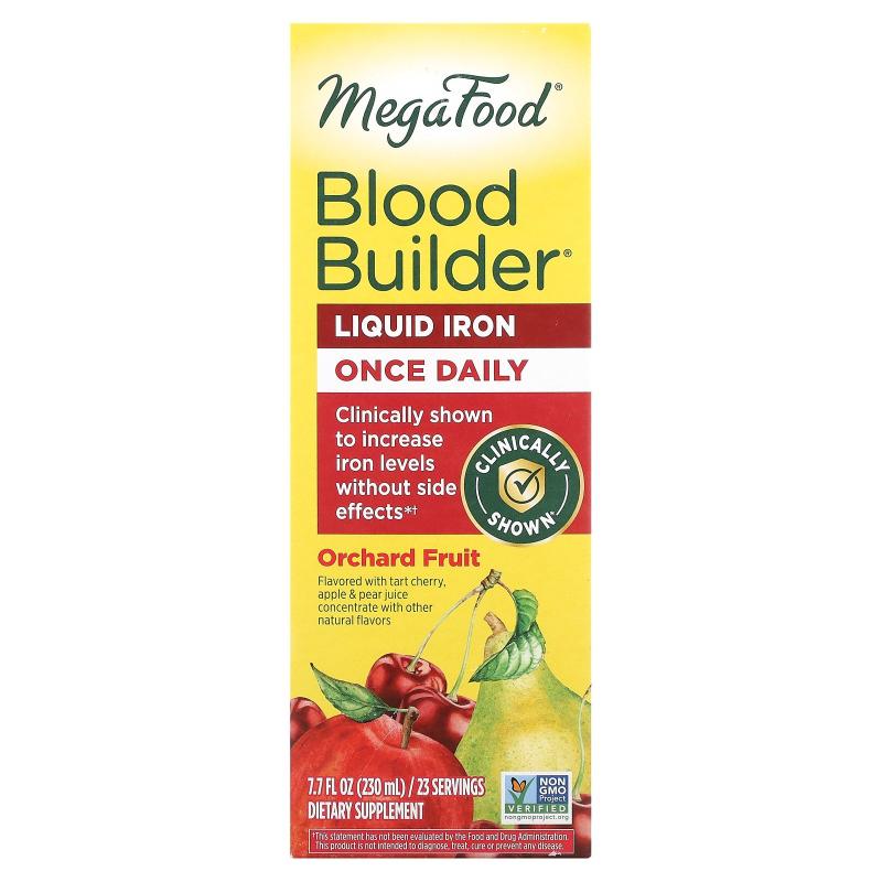 MegaFood,Blood Builder 液态铁,每天一次,果园水果味,7.7 液2
