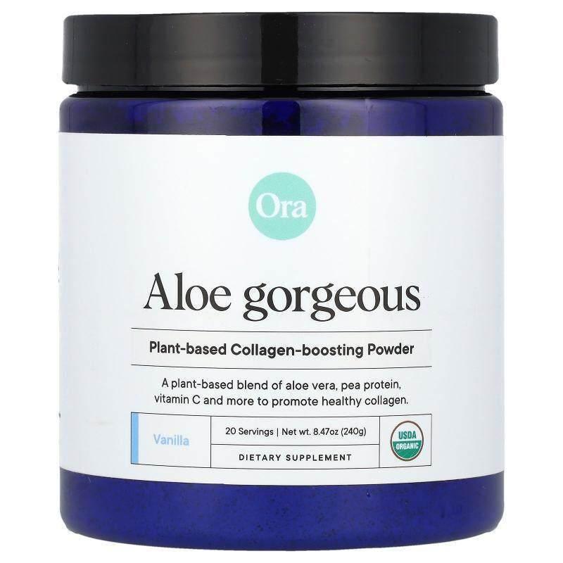 Ora,Aloe Gorgeous,全素胶原蛋白强化粉补充剂,香草
