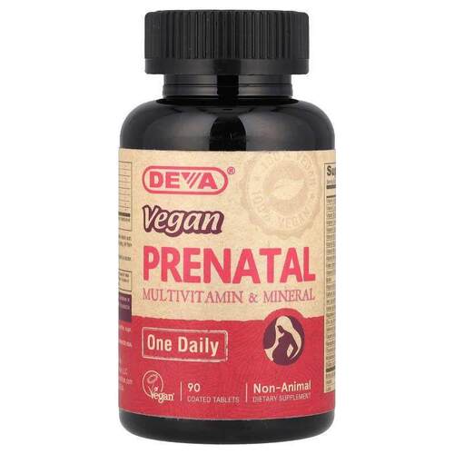 Deva,纯素产前复合维生素和矿物质，每日一片，90 片包衣片